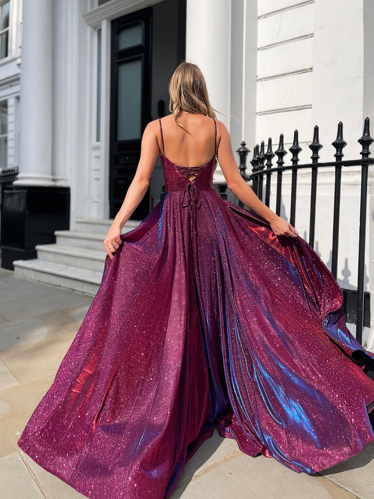 Purple Satin Formal Dress JP122